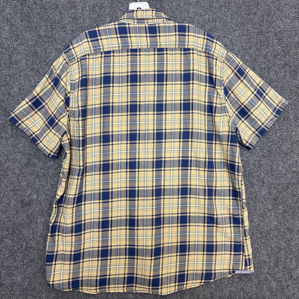 Grayers Button Down Shirt Mens XL Yellow Blue Plaid Short Sleeve lightweight - Picture 5 of 6